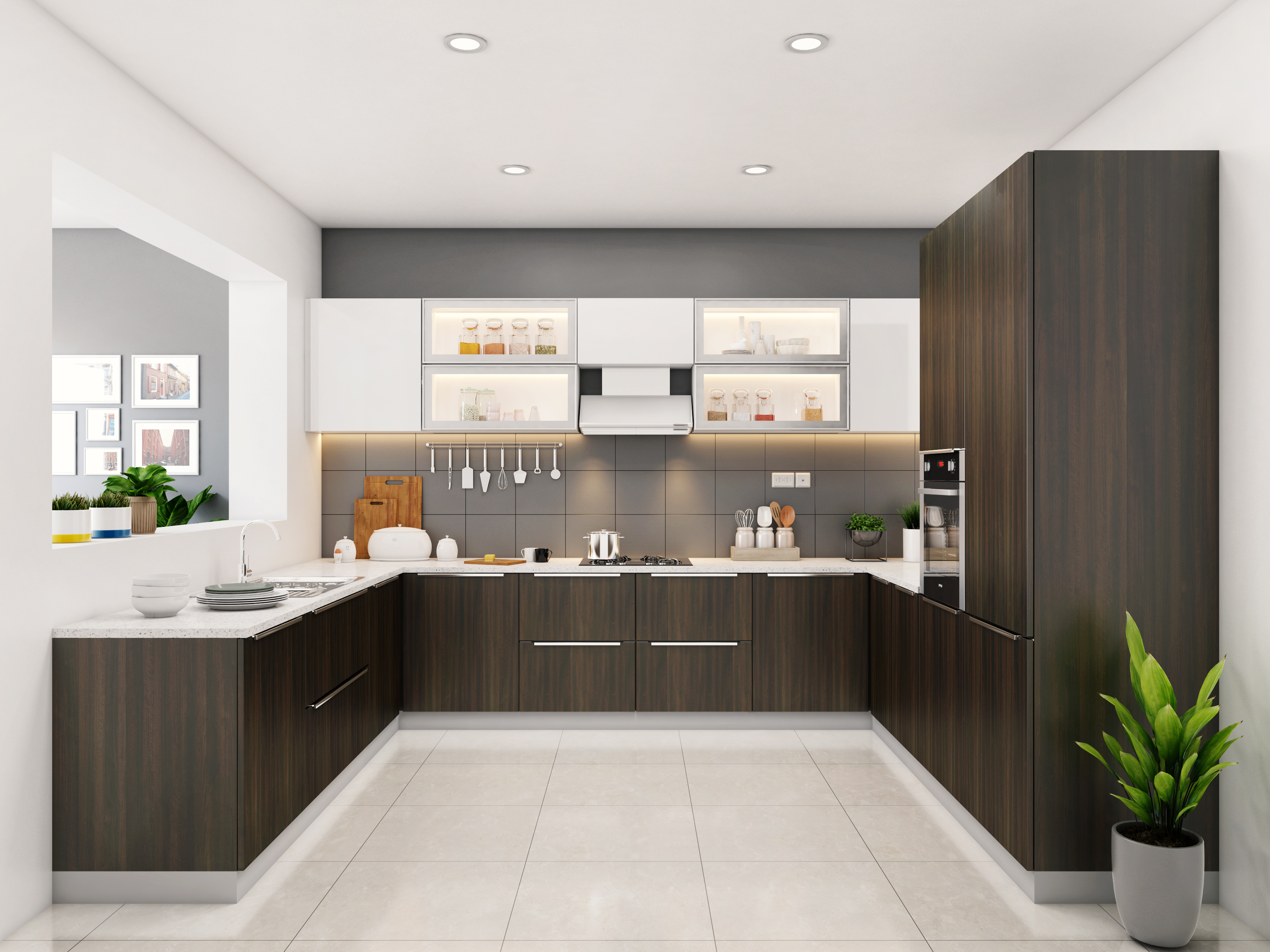 U Shaped Kitchen Design 1